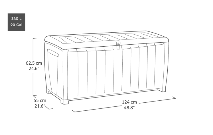 Novel Black 90 Gallon Storage Deck Box - Keter US